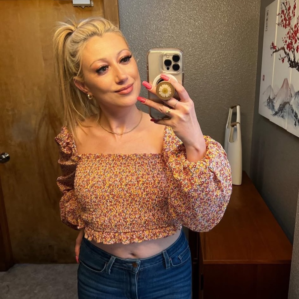 MINKPINK Floral Smocked Off-Shoulder Top